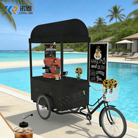 Tricycle électrique portable pour café et crème glacée avec cadre en fibre de verre, fabriqué à la main pour chariot de camion de crème glacée avec congélateur