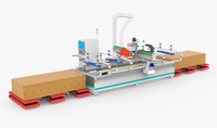 Ligne de production de meubles en bois entièrement automatique avec routeur CNC, machine à scier quatre côtés avec ATC pour la découpe de panneaux de portes en bois, certifiée CE