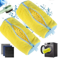 Sac de lavage de chaussures personnalisé en usine avec ensemble de brosses de nettoyage, sac de lavage durable pour baskets, adapté à la machine à laver et à la sèche-linge