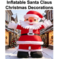 Décoration de fête de Noël en plein air, Père Noël et bonhomme de neige gonflables