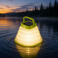 Lanterne de camping LED d'extérieur en promotion, alimentée par énergie solaire, rechargeable par USB, étanche IP67, pliable, lampe de secours avec crochet