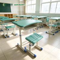 Ensemble de chaise de bureau ergonomique moderne de qualité supérieure pour enseignant avec tiroir, en métal et plastique durables, réglable en hauteur pour l'étude des enfants - Meida