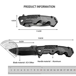 Couteau pliant en fourrure de vison noir ECD, outil de survie pour le camping, couteau de poche portable pour l'extérieur, couteau quotidien pour légumes et fruits CEM - Product Image 6