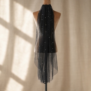 Voile de fête YouLaPan M127, longueur courte jusqu'aux doigts, strass de haute qualité, look élégant <span class=keywords><strong>avec</strong></span> peigne à <span class=keywords><strong>cheveux</strong></span> en métal pour mariées et femmes - Product Image 1