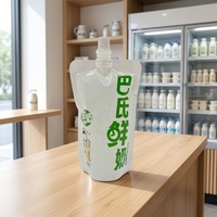 Sacs en plastique personnalisés en gros avec bec verseur, sacs d'emballage réutilisables pour lait liquide, sacs d'emballage souples, pochettes à bec verseur