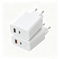 Pengisi Daya Dinding USB-A Tipe C Dual Port 20W 5V 3A 9V 2.25A 12V 1.8A Kualitas Stabil dengan Colokan EU untuk Ponsel, Kamera, Speaker, Pengisi Daya Cepat