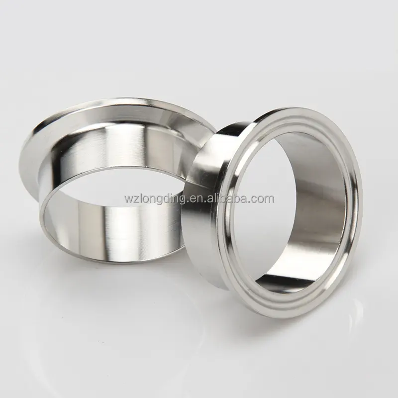 1.5 ''สแตนเลสสตีลสุขาภิบาล Ferrule Fitting SS304 316L Tri Clamp อะแดปเตอร์เชื่อม Clamp Ferrule Flange