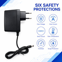 Adaptateur secteur mural AC/DC 12V 1.5A 18W stabilisé à 6 protections CE FCC RoHS pour caméra CCTV, bande LED et routeur