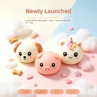 Jouet Squishy en Caoutchouc en Forme de Boulette Mignonne pour Animaux de Compagnie, Boîte Mystère, Boule Anti-Stress à Rebond Lent en Argile Colorée, 12 Couleurs Assorties Aléatoirement
