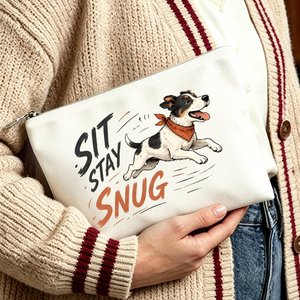 Borsa Cosmetica con Stampa 'Sit Stay Snug Dog' per Mamme, Figlie, Amiche, Adolescenti, Regalo Ideale, Pochette per Toilette, Borsa Regalo per Donne - Product Image 6