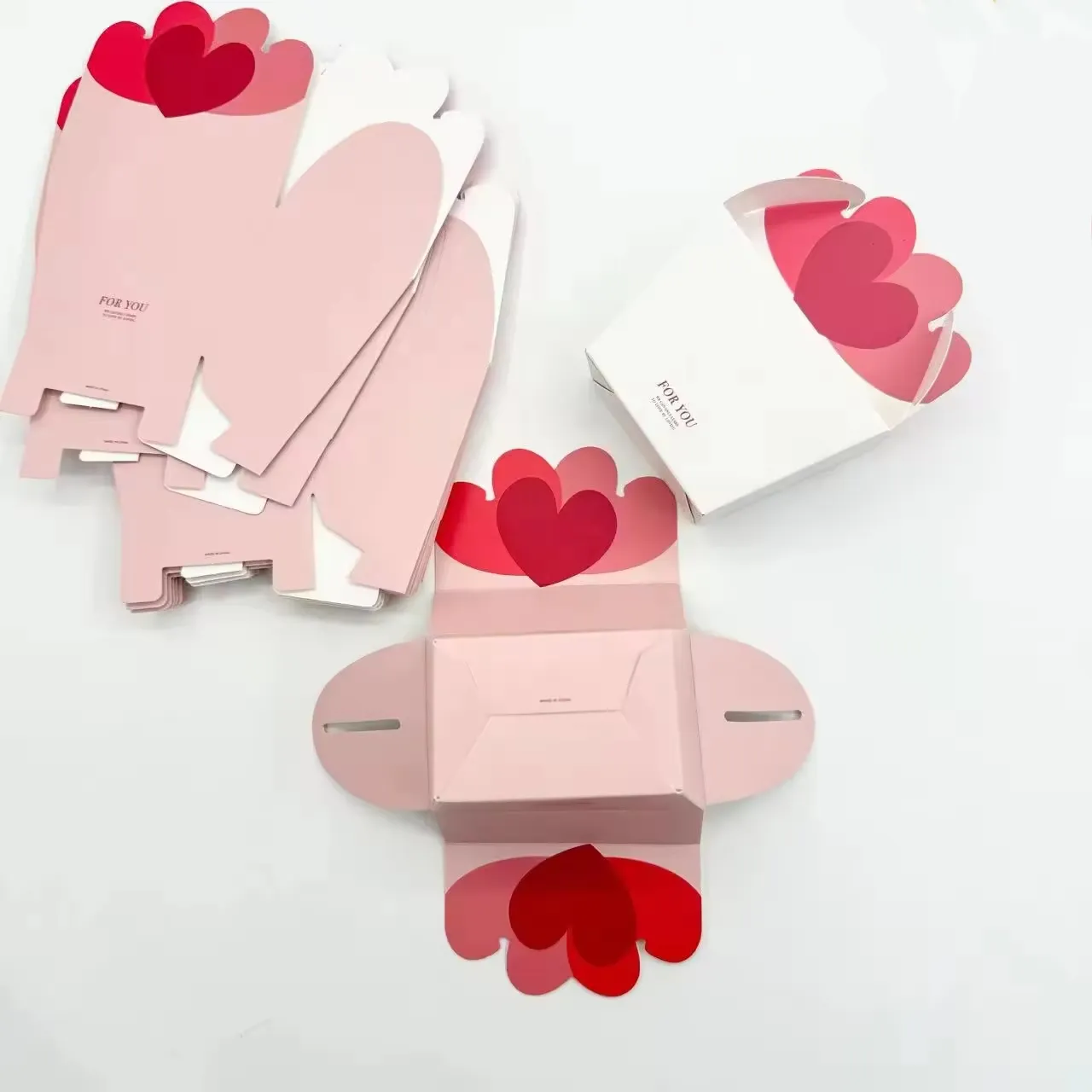 Candy Gift Box Wedding pink Chocolate love Packaging Foldable Cardboard Gift Carton in Stock