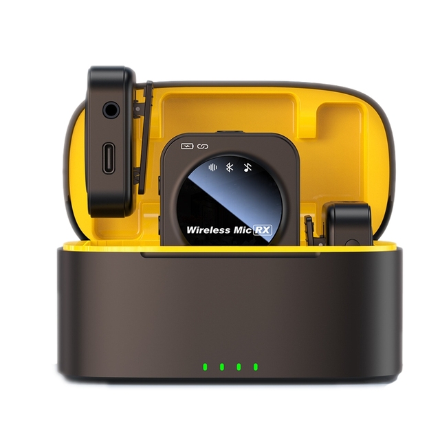 J30 Wireless Collar Clip Microphone Intelligent Noise Reduction Radio Smartphone Camera Video Studio Mic with Charging Warehouse