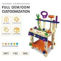 Banc de travail et kit d'outils en pin, MDF et bois de Schima, durable, pour atelier d'enfants, jeu de réparation, unisexe, cadeau DIY, OEM ODM ANNA & BECK, 2-7 ans