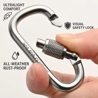 Mousqueton à vis de verrouillage en aluminium antirouille avec loquet de sécurité pour collier de chien, camping, randonnée et équipement de voyage pour animaux de compagnie