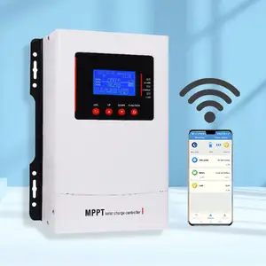 Nuevo Smart 12V 24V 36V 48V auto 96V adaptar regulador de cargador de Panel Solar 30a 40a 60a 80a 100a AMP MPPT controlador de carga WIFI APP