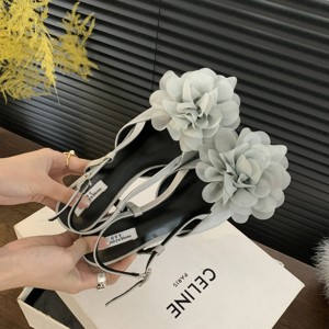 Zapatos de Mujer con Tacón Alto y Punta en Pico, Estilo Chino con Flores Francesas, Novedad 2024, Gran Venta - Product Image 5