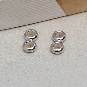 Handmade S925 <b>Silver</b> 8-Shaped DIY Accessory 3mm Double Row Production Material Silicone Positioning <b>Beads</b> Jewelry Findings Type - Product Image 3