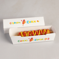 Plateau à gaufres en papier imprimé couleur personnalisée pour hamburger boîte à hot-dog maïs-chien plateau à hot-dog à emporter