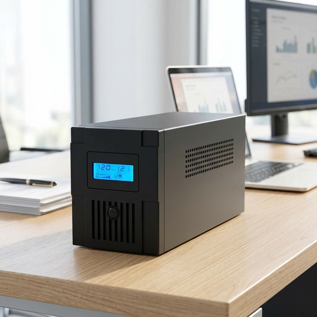ST650VA UPS Backup with LCD Display with Smart Charger Auto Restart and Simulated Sine Wave Output for Small Office Devices