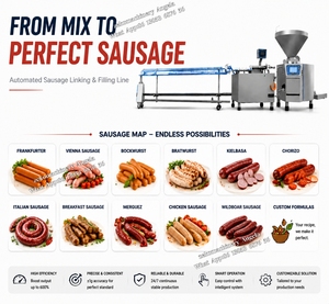 Equipo para la Elaboración de Salchichas, Máquina Automática de Llenado y Enlazado, Línea de Procesamiento de Carne para Salchichas de Viena, Fábrica de <span class=keywords><strong>Bockwurst</strong></span> para Desayuno - Product Image 6
