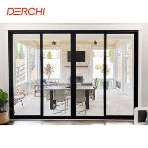 Sistema di porte scorrevoli in vetro 4 pannelli moderni con isolamento acustico - Product Image 5