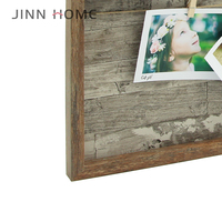 Penjepit Dinding Kayu Coklat Rustic Jinnhome, Tempat Tali Rami, Bingkai Foto Kolase Lanskap Cetak Sablon Sutra