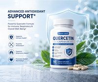 Capsules végétales de Quercétine 500mg en gros (ODM/OEM) – Flavonoïde naturel non-OGM, antioxydant, soutien respiratoire et immunitaire