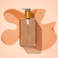 Emballage de luxe personnalisé de soins personnels carré 300 ml bouteille de shampoing pour le visage bouteille en plastique PET Transparent bouteille de pompe de Lotion pour le corps