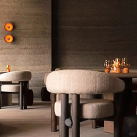 Ensemble Moderne Luxe de Tables et Chaises de Restaurant et d'Hôtel, Personnalisable pour Usage Commercial, en Bois Massif, Fer, Cuir PU et Verre