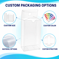 Boîte en plastique transparente personnalisée en PP avec languette de suspension Euro pour l'emballage de cosmétiques en détail, présentoir transparent avec crochet