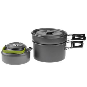 3 pièces/ensemble Ultra-léger En Alliage D'aluminium <span class=keywords><strong>Camping</strong></span> Ustensiles De Cuisine Ustensiles de Cuisson Théière Pique-Nique Vaisselle Bouilloire Pot Poêle - Product Image 3