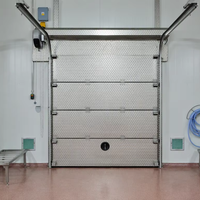Porte sectionnelle industrielle MTH avec panneaux en acier prépeints de 40 mm en PU, protection des doigts, personnalisation manuelle de plusieurs couleurs RAL