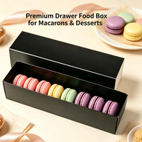 Boîte cadeau haut de gamme en carton noir, prête à l'emploi, qualité alimentaire, boîte à sushi premium, emballage pliable personnalisé pour desserts et traiteur