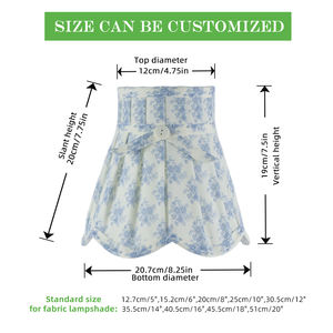 Pantalla de Lámpara Pequeña para Botella de Vino, Fabricada con Tela Plisada Lateral Estampada Ecológica, para Uso en Interiores - Product Image 2