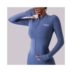 Conjunto de Chaqueta de Yoga para Gimnasio y Fitness, Ropa Deportiva de 2 Piezas, Secado Rápido, Transpirable, Logotipo Frontal Sólido, Chaqueta de Yoga de Alta Calidad - Product Image 4
