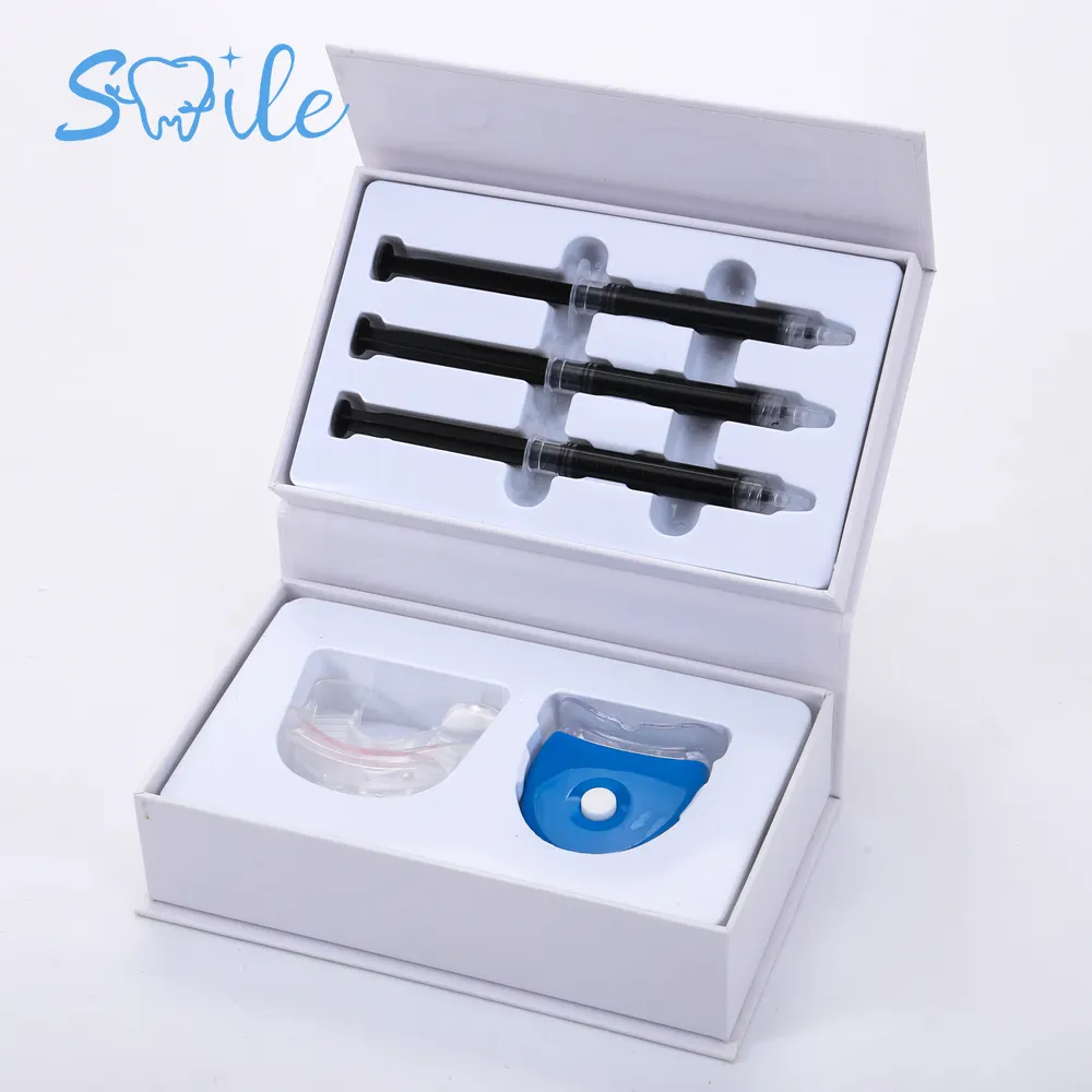 high quality teeth whitening kit 35%cp gel level, oem sevice tooth whitening pen and mini led light