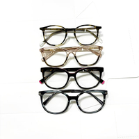 Montura de Gafas Ópticas de Acetato Sólido de Moda, Montura Completa Hecha a Mano, Diseño Tortoise Clear Cat Eye, Montura de Gafas Graduadas Unisex para Hombre