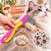 Peigne anti-puces premium doux et sûr pour chiens et chats, brosse anti-poux ultra-fine en plastique avec poignée ergonomique antidérapante