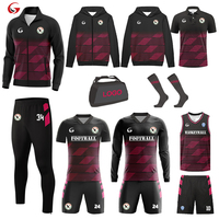 Nouvelle conception – Ensemble deux pièces d'hiver à manches longues pour équipe de football, avec fermeture éclair intégrale, veste d'entraînement par sublimation, polaire chaude, vêtements de sport WX25709