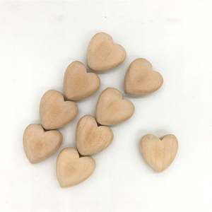 DIY Collar Cuentas de Madera Juguetes de dentición en forma de corazón Arce 20-40mm bolsa OPP cuentas de ganchillo, borla de madera de bebé para persianas - Product Image 1