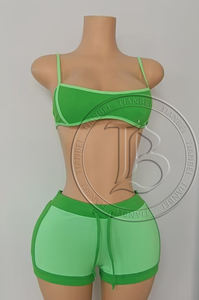 가을 3 피스 액티브웨어 세트 운동복 맞춤 스트리트웨어 대비 색상 스포츠 브라렛 탑 재킷 및 여성용 레깅스 세트 - Product Image 3