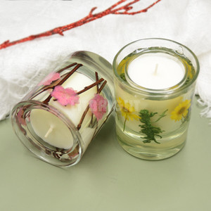 เทียนแก้วพาราฟินภายในทำจากผ้าไหมพิมพ์ลาย<span class=keywords><strong>ดอก</strong></span>ไม้แห้งเทียน - Product Image 2