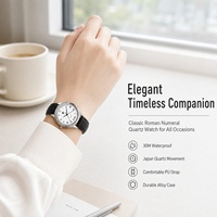 Montre-bracelet de luxe en alliage antique et cuir, avec logo personnalisé, mouvement japonais et singapourien, fond en acier inoxydable, verre de montre à quartz