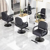 Fauteuil de Barbier Hydraulique Inclinable en Acier Inoxydable Durable et Écologique avec Accoudoir Pivotant à 360 Degrés pour Coiffure