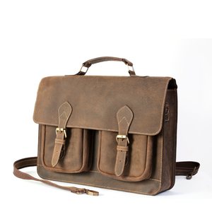 Porte-documents en cuir pour ordinateur portable 15 pouces, style classique, sac à bandoulière de bureau durable - Product Image 1