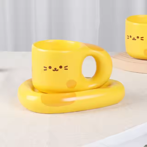 Style nordique Ins tasses à café en céramique en gros 10oz <span class=keywords><strong>tasse</strong></span> à café en céramique potelée tasses à café drôles - Product Image 1