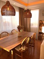 Ensemble de table et chaises de salle à manger modernes en bois pour la maison, restaurant, patio, extérieur, mobilier de salon - Vente en gros usine