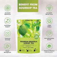 Sachets de tisane naturelle de feuilles de corossol (Graviola) pour adultes, femmes non enceintes, service OEM/ODM, faible MOQ