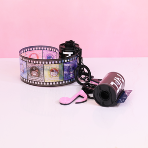 Porte-clés personnalisé en forme de bobine de <span class=keywords><strong>film</strong></span> de dessin animé mignon, imprimé avec technologie UV, porte-clés personnalisé - Product Image 5