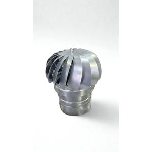 Ventilateur de cheminée rotatif à énergie éolienne rond en acier inoxydable pour toiture industrielle - Product Image 1